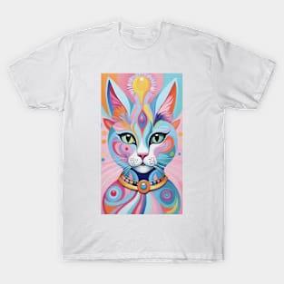 Whisker Whimsy: Abstract Cat Carnival T-Shirt